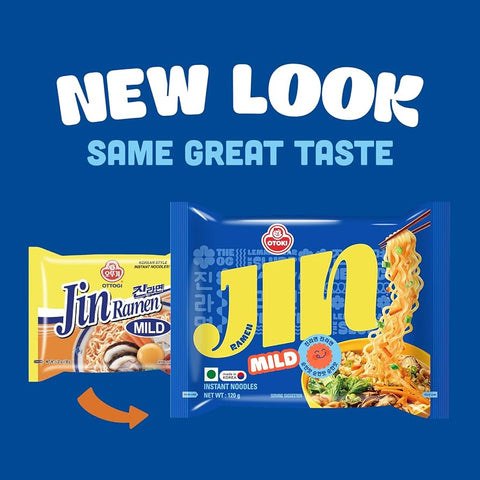 Ottogi Ramyun Jin Ramen Suave Suave Levemente Apimentado 120g X 5 unidades