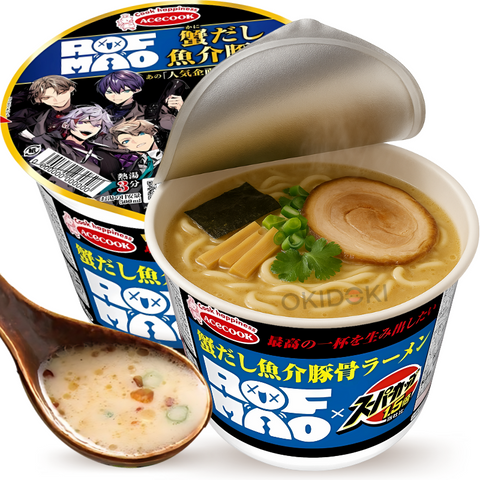 Acecook Super x ROF-MAO Bowl Ramen Sabor Cangrejo y Tonkotsu 112g