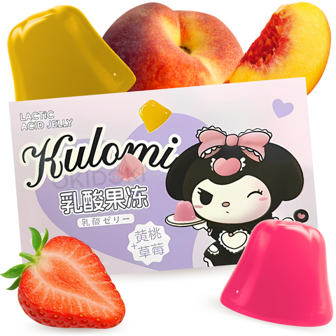 Gelatina com sabor a morango e pêssego Aiyike Kuromi 85g