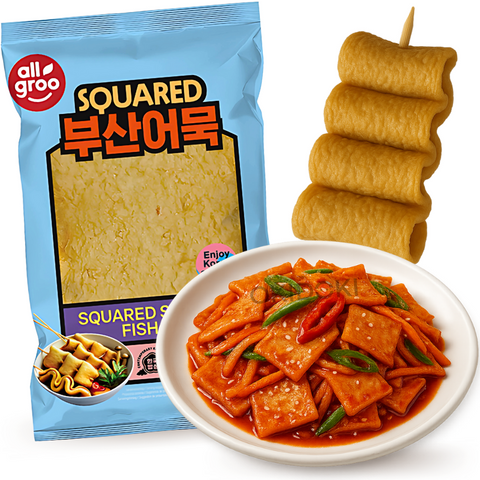 Allgroo Precooked Square Fish Cake Frozen <18°C (Eomuk, Oden) 1kg