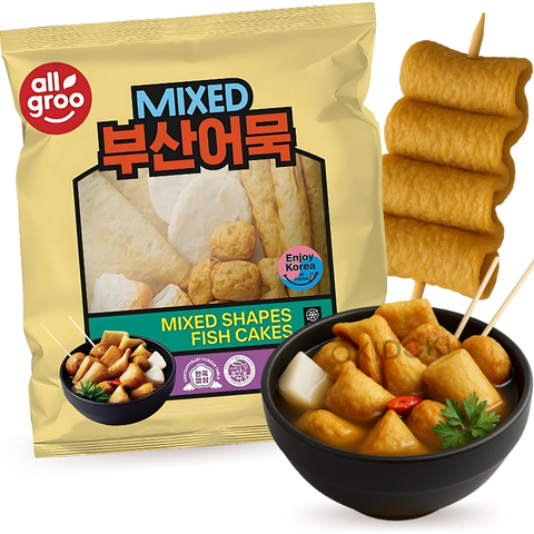 Allgroo Precooked Fish Cake in Various Shapes Frozen <18°C (Eomuk, Oden) 1kg