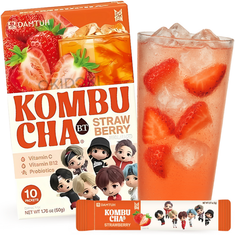 BTS Tinytan Kombucha Strawberry Flavor (Sugar Free) 5g X 10 units (Random Design)