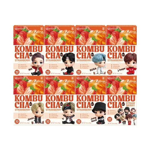 BTS Tinytan Kombucha Strawberry Flavor (Sugar Free) 5g X 10 units (Random Design)