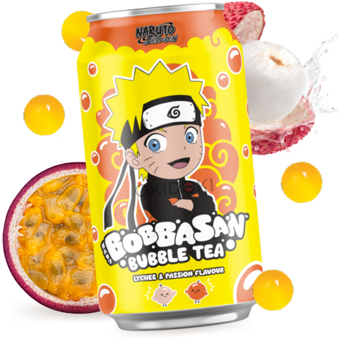 BobbaSan Naruto Bubble Tea Sabor Lychee y Maracuya (Halal) 320ml