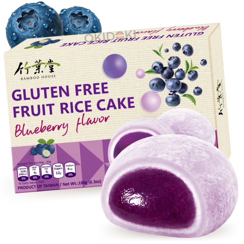 Bamboo House Blueberry Flavor Mochi (Gluten Free) 180g | OKIDOKI