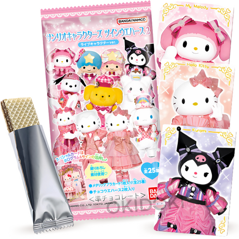 Bandai Sanrio Live Characters Twin Wafer Cookie with Card 13g