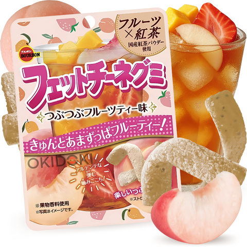 Gomas de Fettuccine Bourbon Sabor Chá Gelado de Frutas Japonesas 47g