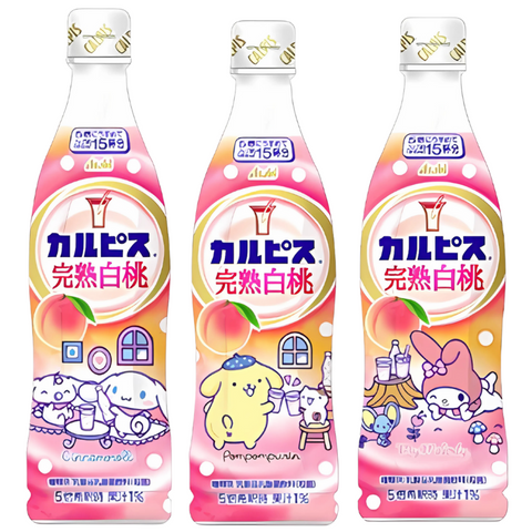 Calpis Refresco de Yogur Concentrado Sabor Melocotón Blanco (Edición Sanrio) 470ml