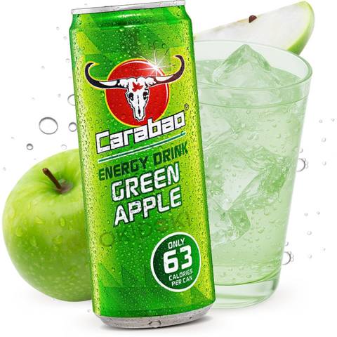 Carabao Bebida Energética con Gas sabor Manzana Verde (Halal) 330ml