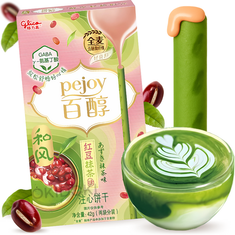 Glico Pejoy Palitos Rellenos con Crema de Matcha con Frijol Rojo Azuki 42g