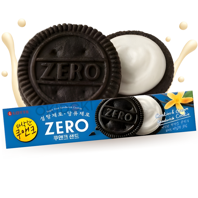 Lotte Zero Cookies and Cream Vanilla Flavor Biscuits (Sugar Free