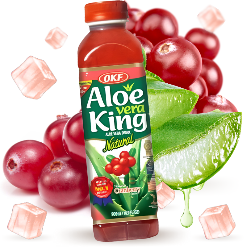 OKF Aloe Vera King Drink Cranberry Flavor 500ml | OKIDOKI Asian Market