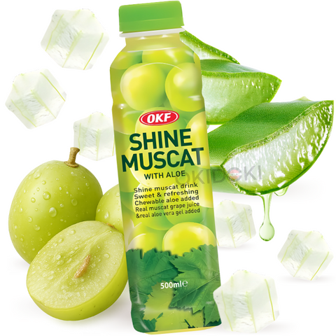 OKF Bebida de Uva Verde con Aloe Vera (Halal, Sin Gluten) 500ml