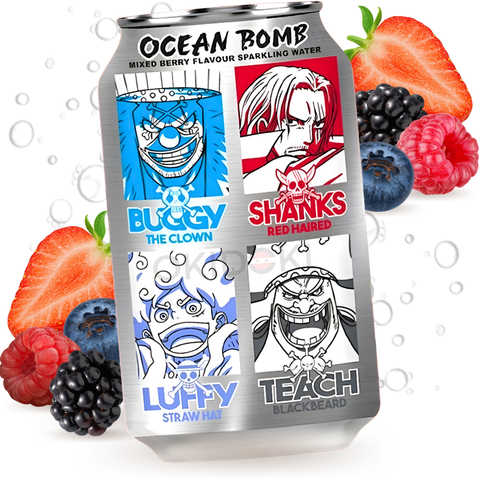 Ocean Bomb Refresco de Soda sabor Frutas de Bosque (One Piece) 330ml