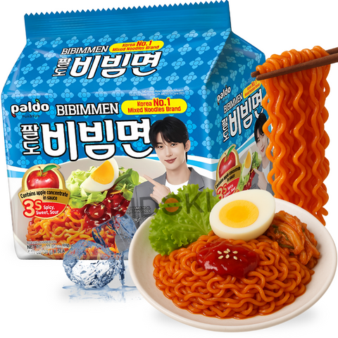 Paldo Bibim Men Fideo Frío Salteado Dulce y Picante (Vegano) (Edición Byeon Woo Seok) 130g x 5pks