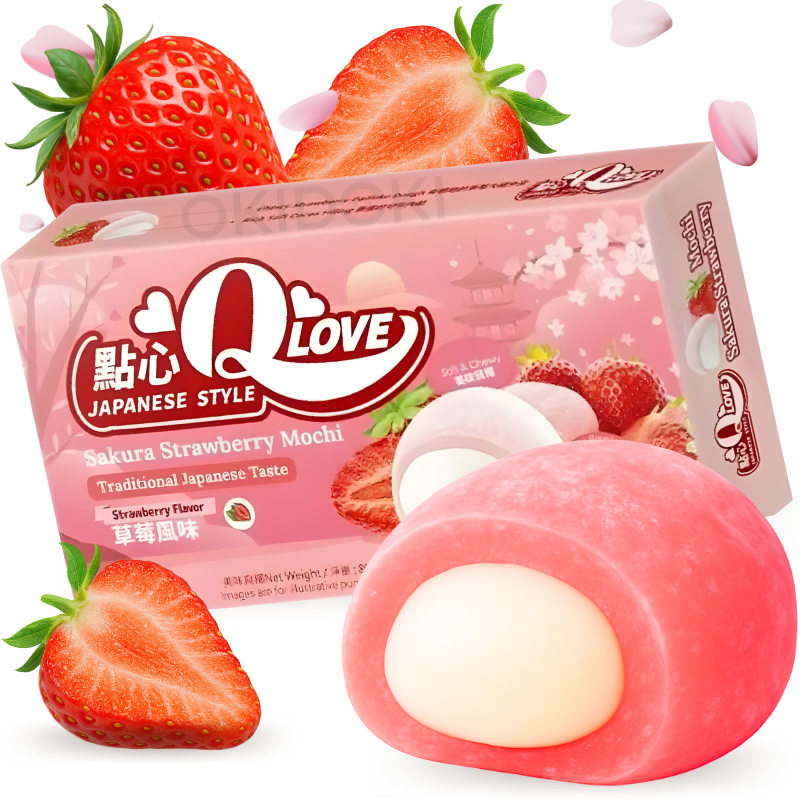 o⭐︎mochi（感謝）/6 QLove Mini Mochi sabor Fresa Sakura 80g | OKIDOKI Asian Market