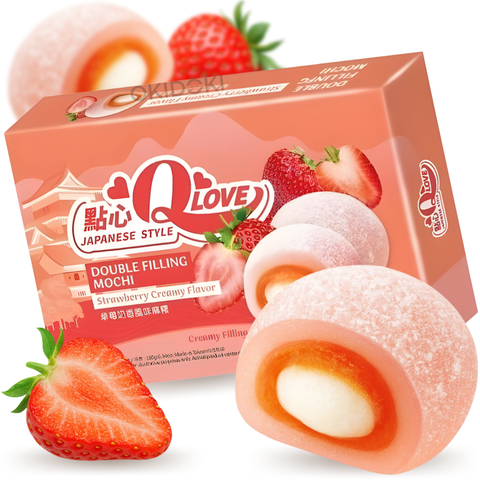 QLove Mochi Relleno Doble sabor Fresa Cremosa 180g