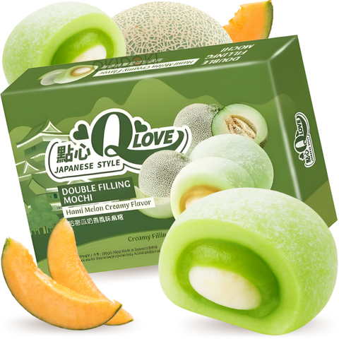 QLove Mochi Relleno Doble sabor Hami Melón Cremoso 180g