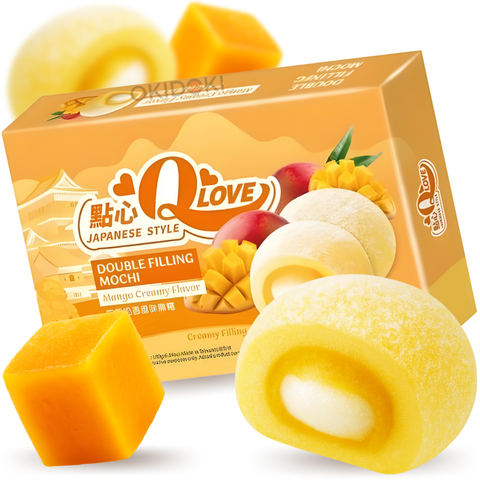 QLove Mochi Relleno Doble sabor Mango Cremoso 180g