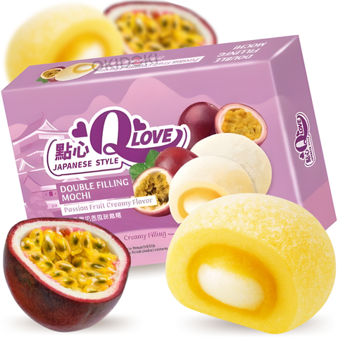 QLove Mochi Relleno Doble sabor Maracuyá Cremoso 180g