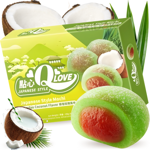 QLove Mochi Tradicional sabor Coco y Pandan 180g