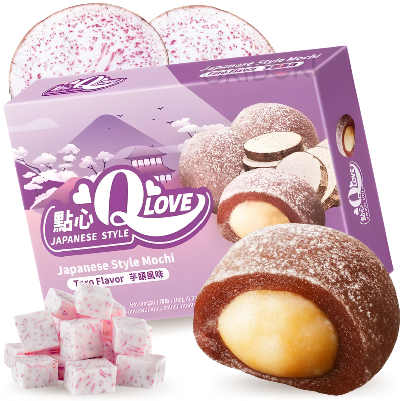 QLove Mochi Traditional Taro Flavor 180g | OKIDOKI Asian Market QLove Mochi Traditional Taro Flavor 180g | OKIDOKI Asian Market