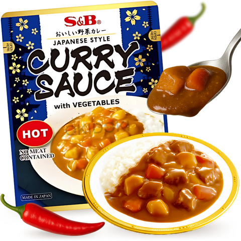 S&B Salsa de Curry Japonés con Verduras (Picante) Lista para Servir 210g