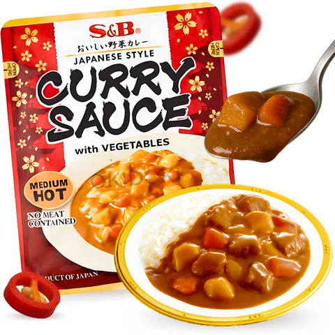 S&B Japanese Curry Sauce with Vegetables (Mildly Spicy) Ready to Serve 210g