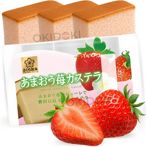 Sakuraseika Bizcocho Castella de Fresa Amaou 3pcs 93g