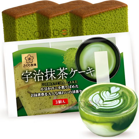 Sakuraseika Bizcocho Castella de Té Verde Uji-Matcha 3pcs 120g
