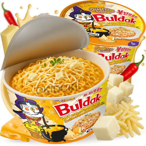Samyang Bowl Buldak Fideos Salteados sabor 4 Cuatro Quesos 110g