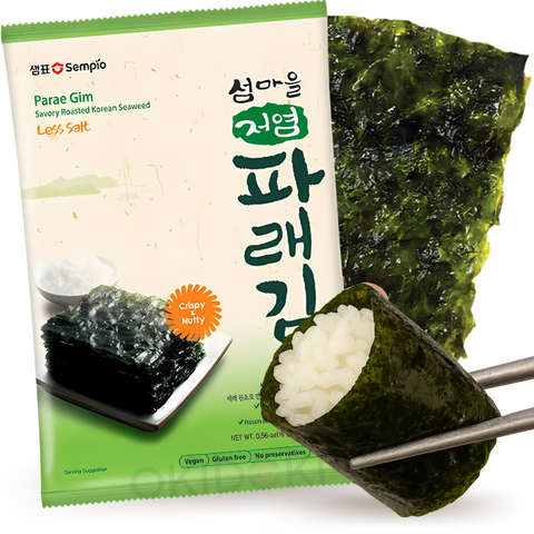 Sempio Low Salt Toasted Nori Seaweed 5 Large Sheets (Vegan, Gluten Free, Dairy Free) 20g