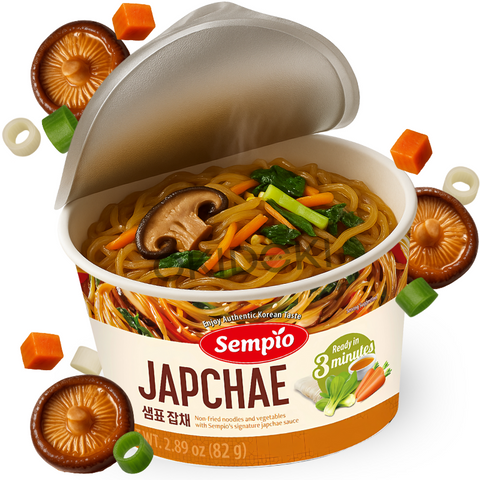 Sempio Bowl Japchae (Fideo Batata Salteado) con Setas y Verduras (3 min.) 82g