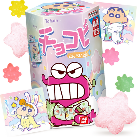 Tohato Chocobi Sabor Konpeito com Adesivo Shin Chan 18g
