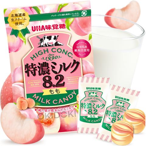 UHA Mikakuto Caramelos de Leche Tokuno 8.2 Sabor Melocotón 70g