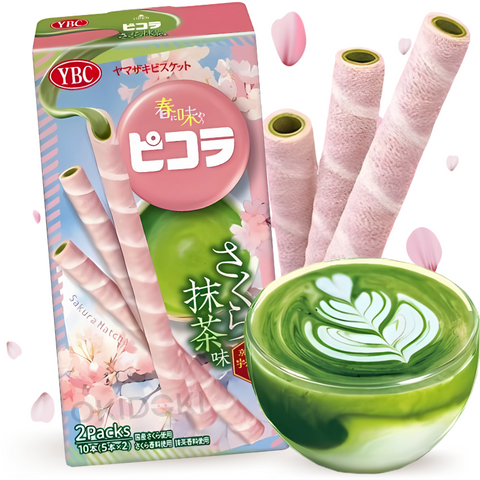 YBC Picola Palitos Rellenos de Crema de Sakura Matcha 10uds 49g