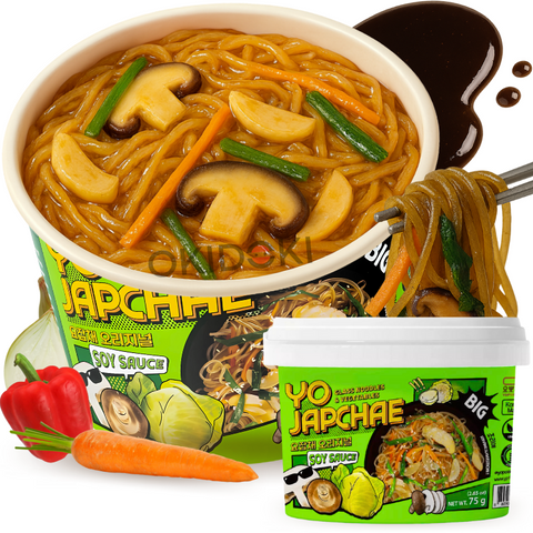 Yojapchae Bowl Fideos Japchae con Salsa de Soja (Vegano, Sin Gluten) 75g
