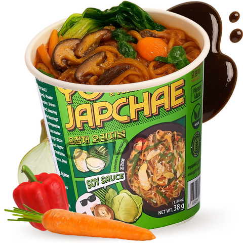 Yojapchae Cup Fideos Japchae con Salsa de Soja (Vegano, Sin Gluten) 38g