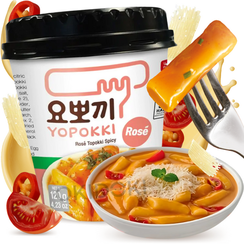 Yopokki Cup Tteokbokki sabor Rosé (Gochujang Cremosa) (Halal) 120g