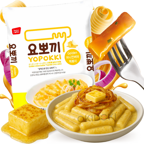 Yopokki Tteokbokki sabor Cebolla Golden y Mantequilla (Bolsa) 240g