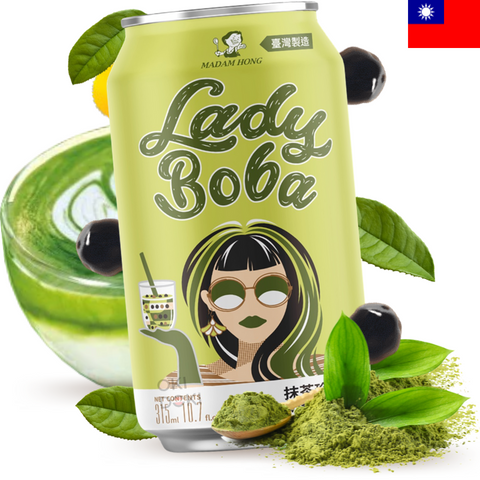 Lady Boba Matcha Latte con Boba Bolas de Tapioca 315ml