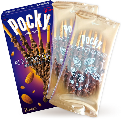 Pocky Japonés Almond Crush Chocolate con Almendra 2 Paquetes 66g