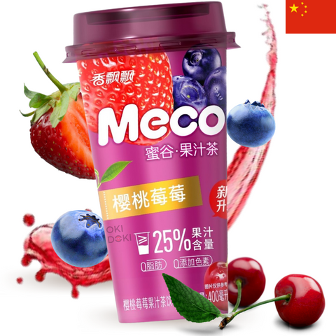 Meco Bebida Refrescante de Té Oolong con Fresa, Cereza y Arándano 400ml