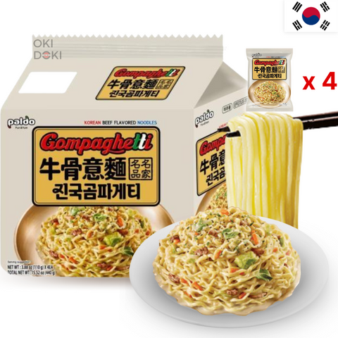 Paldo Gompaghetti Fideos Salteados con Salsa Cremosa de ternera 110g x 4pks