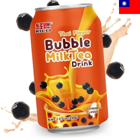 Rico Bubble Tea Té con Leche Tailandés con Boba Bolas de Tapioca 350ml
