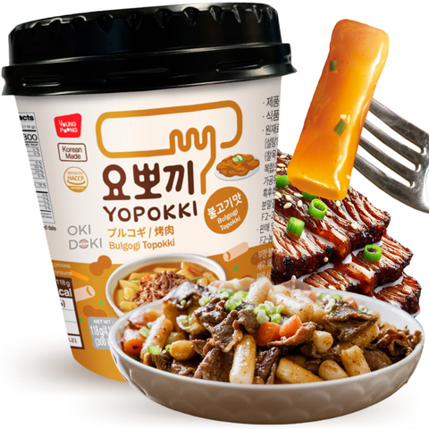 Yopokki Cup Tteokbokki Korean BBQ Flavor Beef Bulgogi 118g