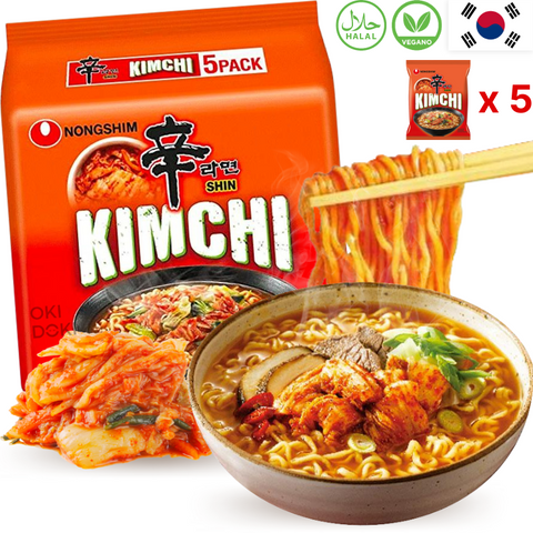 Nongshim Ramyun Korean Vegan Kimchi Flavor 120g X 5 units