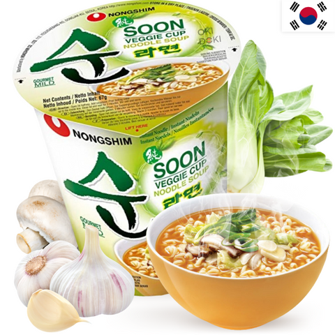 Nongshim Cup Soon Noodles Mushroom and Vegetable Flavor (Halal, Vegan) 67g