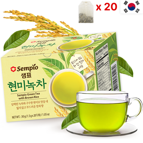 Sempio Té Coreano de Genmai Cha Té Verde de Arroz Tostado 20 Bolsitas