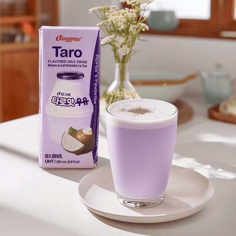 BINGGRAE Bebida Leche Coreano Sabor Taro (Halal) 200ml